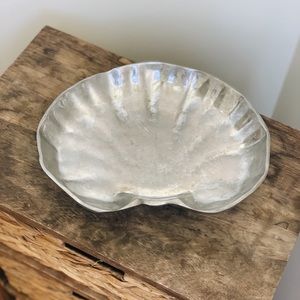Silver Shell Bowl Made in Mexico Vanity Tray
